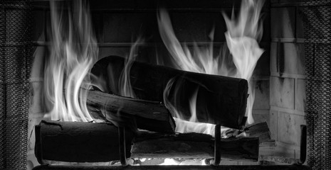 Fulle fireplace photos with established fire