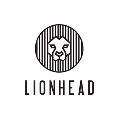 lion head logo template design. Vector illustration. - Vector