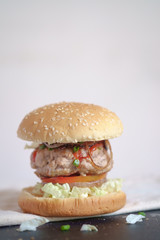 Close-up mini burger