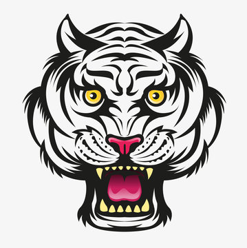 Vector illustration, Angry tiger head modification symbol
