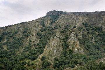 Naklejka premium The scenic cliffs from Kula, Turkey