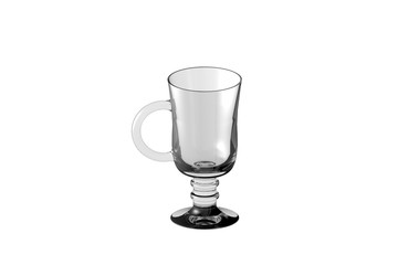 3D illustration of irish coffee hot cocktails glass isolated on white - drinking glass render