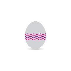 Easter egg with ornament on a white background. Spring holiday. Vector Illustration. Happy easter egg.
