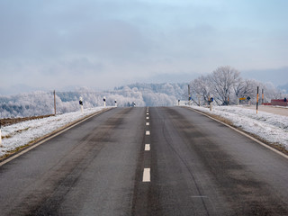 Image of a road in a winter landscape