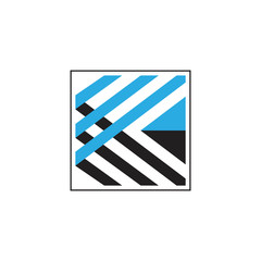 abstract letter k stripes geometric logo vector