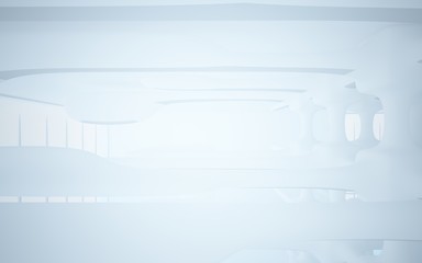 White smooth abstract architectural background. 3D illustration and rendering