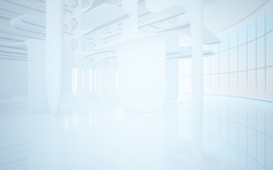 White smooth abstract architectural background. 3D illustration and rendering