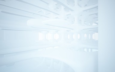 White smooth abstract architectural background. 3D illustration and rendering