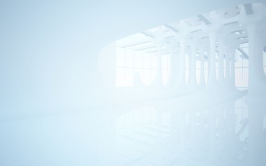 White smooth abstract architectural background. 3D illustration and rendering