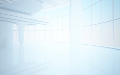 White smooth abstract architectural background. 3D illustration and rendering