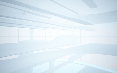 Fototapeta premium White smooth abstract architectural background. 3D illustration and rendering