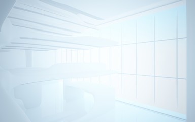 White smooth abstract architectural background. 3D illustration and rendering