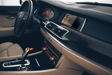 Modern car interior panel and multimedia