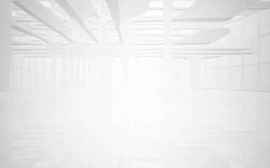 White smooth abstract architectural background. 3D illustration and rendering