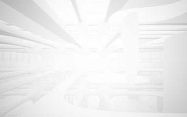 White smooth abstract architectural background. 3D illustration and rendering
