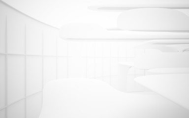 White smooth abstract architectural background. 3D illustration and rendering