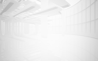 White smooth abstract architectural background. 3D illustration and rendering