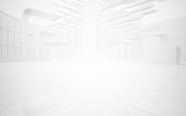 White smooth abstract architectural background. 3D illustration and rendering