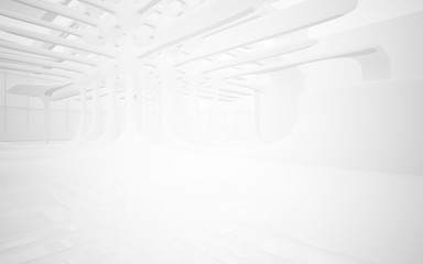 White smooth abstract architectural background. 3D illustration and rendering