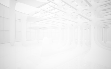 White smooth abstract architectural background. 3D illustration and rendering