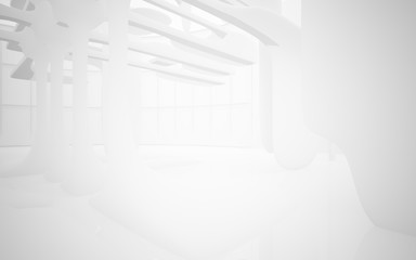 Fototapeta premium White smooth abstract architectural background. 3D illustration and rendering