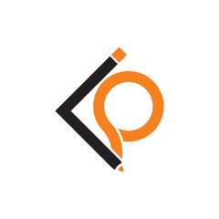 letters ip or iq pencil design logo vector - obrazy, fototapety, plakaty