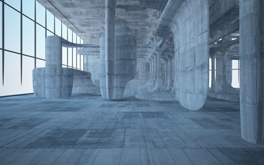 Empty dark abstract concrete smooth interior . Architectural background. 3D illustration and rendering