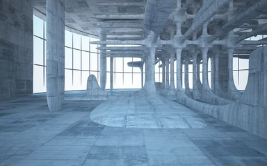 Empty dark abstract concrete smooth interior . Architectural background. 3D illustration and rendering
