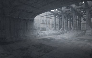 Empty dark abstract concrete smooth interior . Architectural background. 3D illustration and rendering