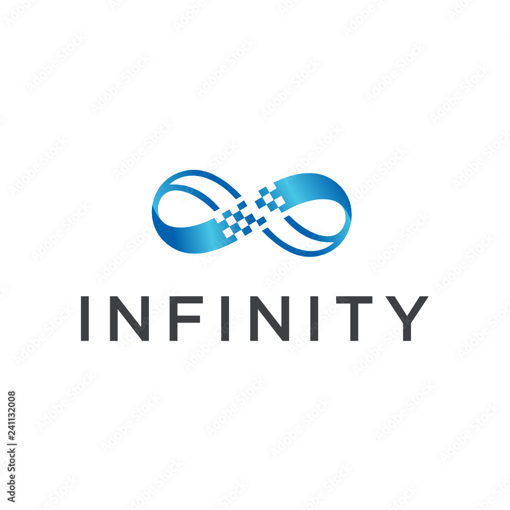 Poster combination of figure 8. abstract vector logo design template. creative infinity concept icon - vect
