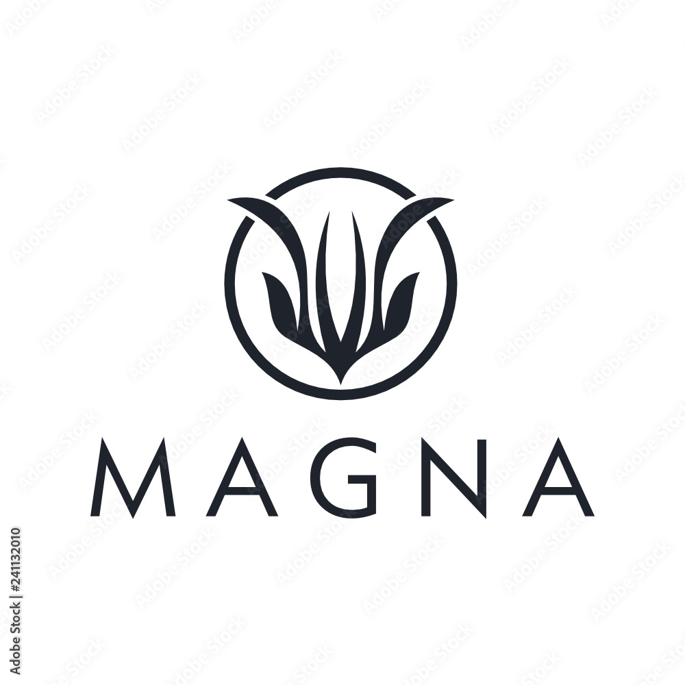Poster Abstract premium linear vector logotype. Motion wave flow logo symbol. - Vector