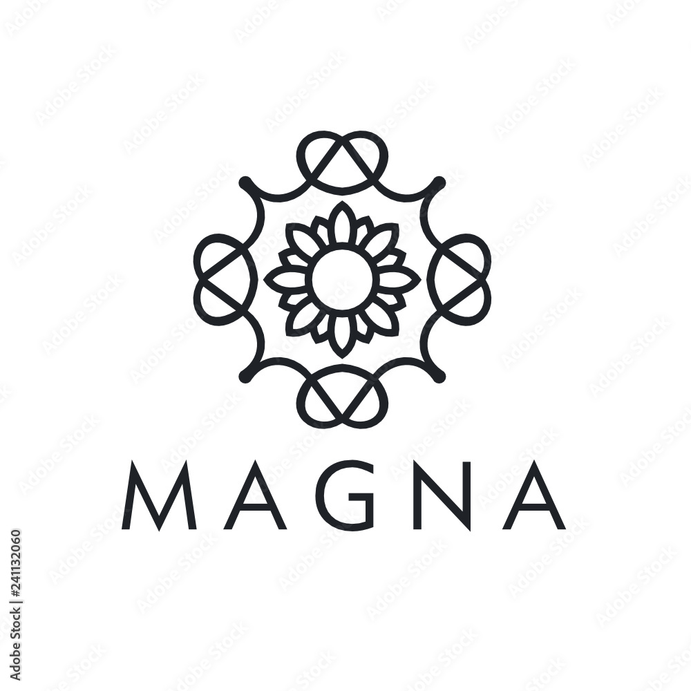 Poster abstract premium linear vector logotype. motion wave flow logo symbol. - vector