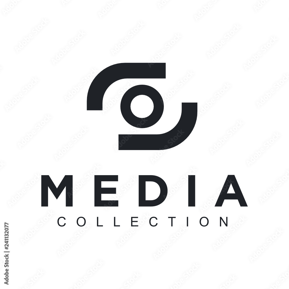 Poster eye vector logo design template. modern minimal flat design style. vector illustration. - vector
