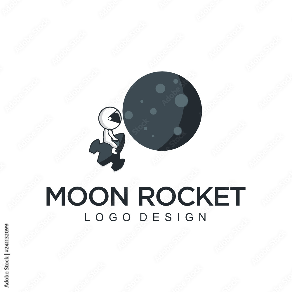 Poster moon logo design vector - vector