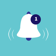 Notification message bell vecor line icon