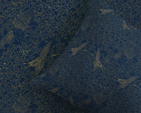 Motifs oiseau grue bleu - Coussin