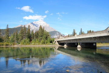 Bow River And Bridge, Banff National Park, Alberta