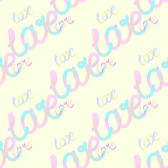 seamless pattern with lettering for decoration on Valentine's day