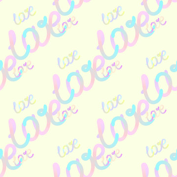 seamless pattern with lettering for decoration on Valentine's day