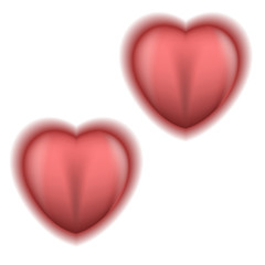 realistic red hearts isolated for decoration on Valentine's day