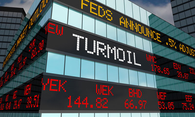Turmoil Volatility Stock Market Ticker Words 3d Illustration