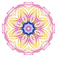 Floral color mandala. Arabic, Indian, motifs. Vector illustration.