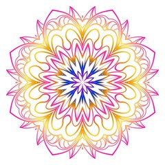 Vector round abstract Mandala style decorative element. Hand-Drawn Vector illustration. Can be used for textile, greeting card, coloring book, phone case print.