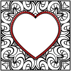 Romantic Background With Heart. Template Greeting Card, Invitation Or Posters. Vector Illustration.