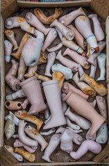 Puppet legs and arms in a box
