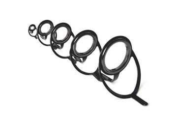 double leg bandage rings for fishing rods of various sizes close-up place for an inscription