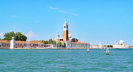 Vista de Venecia desde el mar, Italia, Europa