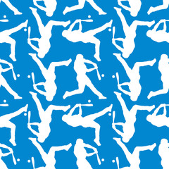 baseball player seamless pattern vector
