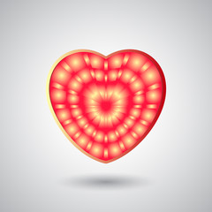  isolated bright shining heart for Valentine's day