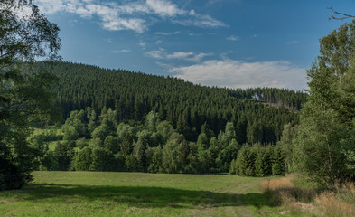 Fototapeta na wymiar Color view near Velky Javornik in Moravia and Slovakia border and Makov village